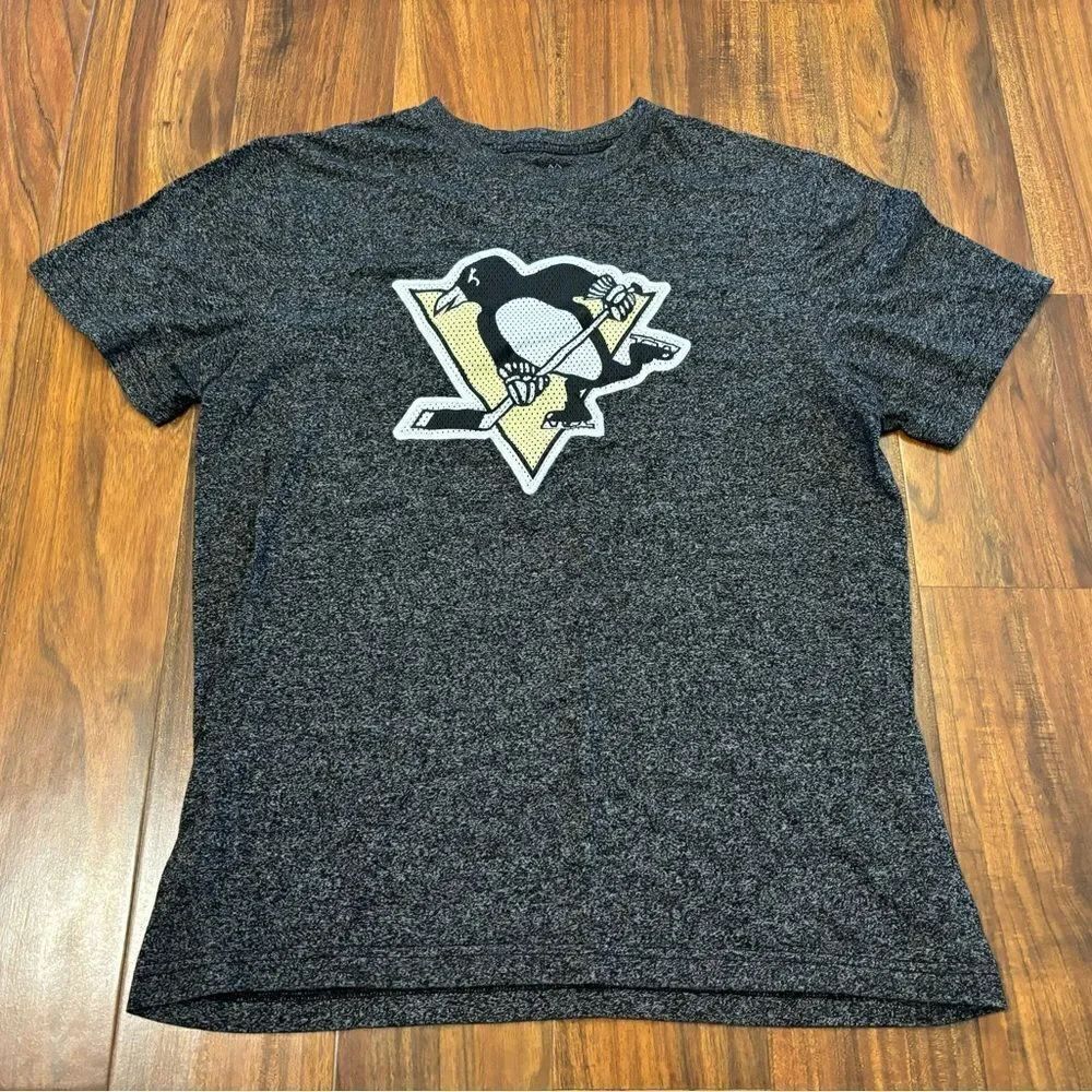 Pittsburgh Penguins NHL Majestic grey short sleeve tee shirt
